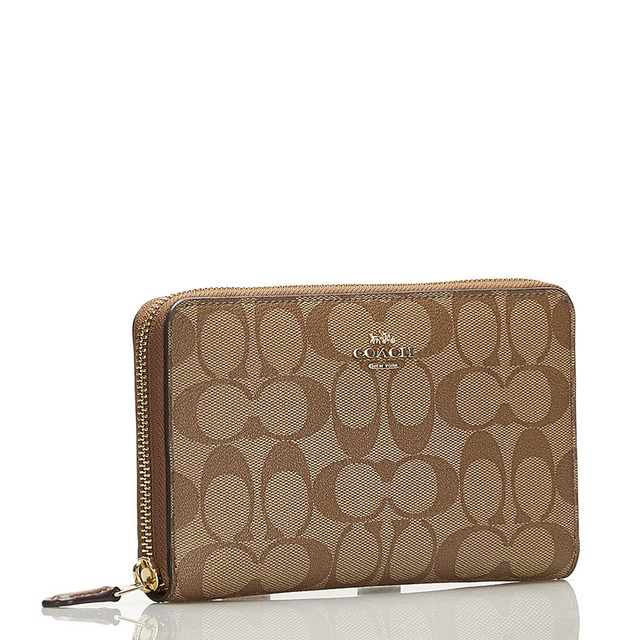 至高 COACH コーチ シグネチャー ラウンドファスナー長財布