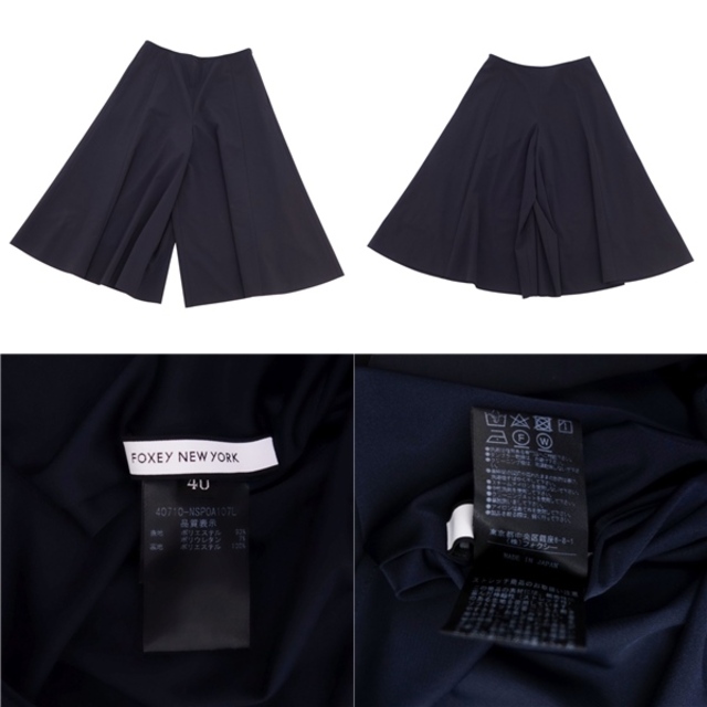 美品 フォクシー ニューヨーク FOXEY NEW YORK パンツ ウォータープルーフ ストレッチパンツ 40710 レディース ボトムス 40(M相当) ダークネイビー