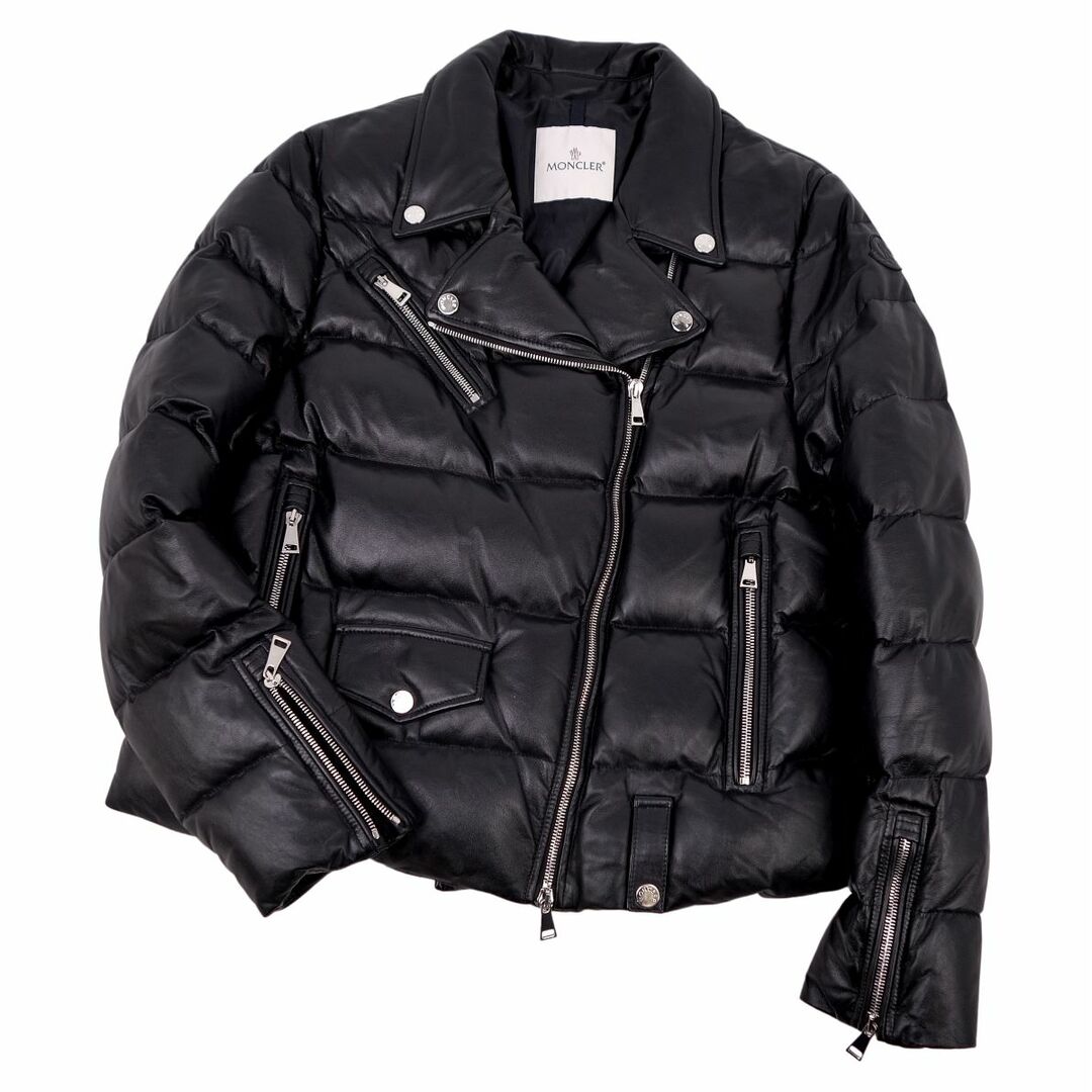 美品 モンクレール MONCLER ジャケット ADIB ラムレザー ダウンジャケット ライダース レディース アウター 4(XL相当) ブラック |  フリマアプリ ラクマ