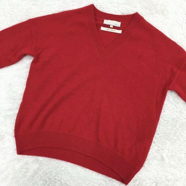 自由区 カシミヤ100% ニットセーター 32サイズ レディース 赤