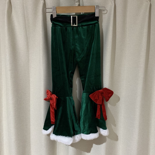 キッズ 120 緑 エルフ サンタ フレア セットアップ コスプレ 可愛い 人気 キッズ/ベビー/マタニティのキッズ服女の子用(90cm~)(ワンピース)の商品写真