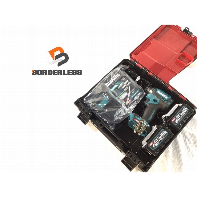 ☆未使用品☆makita マキタ 40Vmax 充電式 インパクトドライバ TD002GRDX 青 バッテリー2個(40V 2.5Ah) BL4025 充電器+ケース 62361