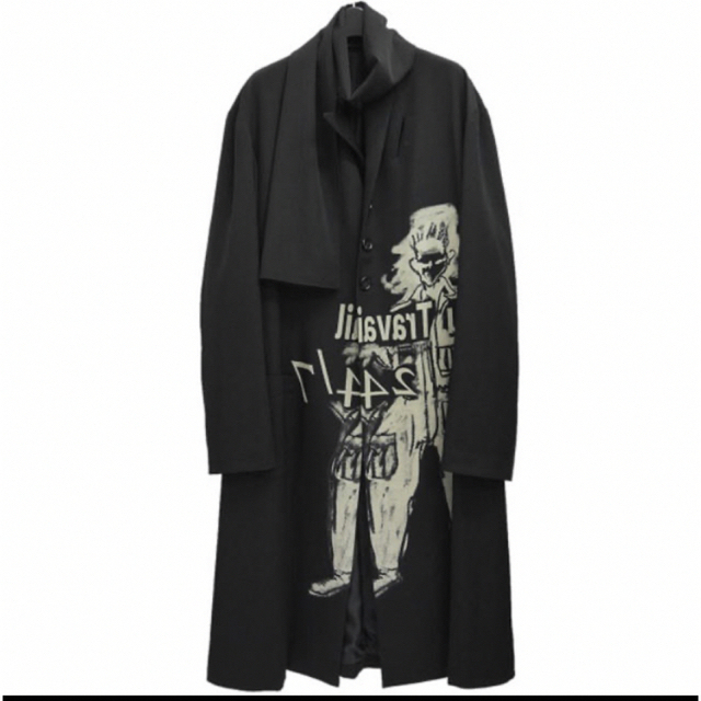 定価20万円 Yohji Yamamoto 抜染ストール付きウールギャバ