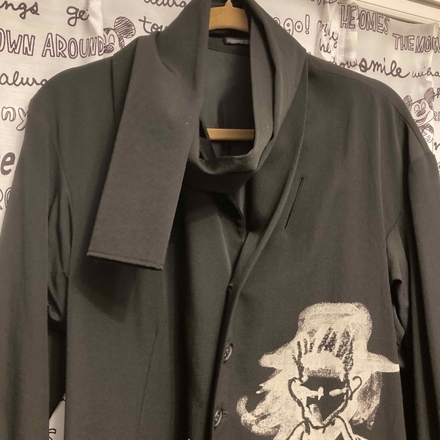 定価20万円 Yohji Yamamoto 抜染ストール付きウールギャバ