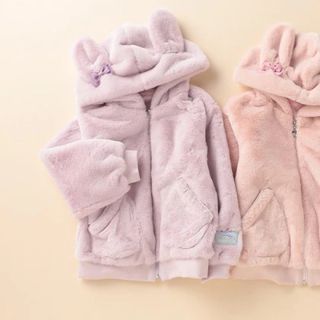 メゾピアノ 動物 うさ耳 フェイクファー ブルゾン ジャケット 130 うさみみ