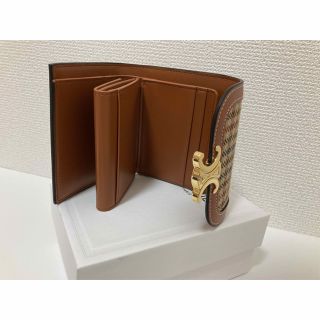 CELINE セリーヌ スモールトリオンフウォレット 折り畳み財布 ツイード