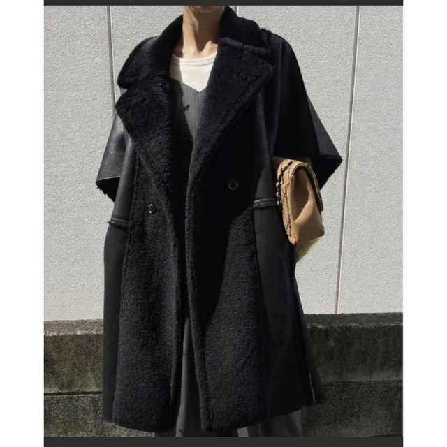 AMERI  REVERSIBLE BOA PONCHO COAT