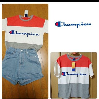 チャンピオン(Champion)の新品♡Champion　Tシャツ3色カラーM　ジムウェアランニングスポーツUV(Tシャツ(半袖/袖なし))