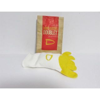 ダブレット(doublet)の新品 doublet FRIED-POTATO SOCKS ホワイト イエロー (ソックス)