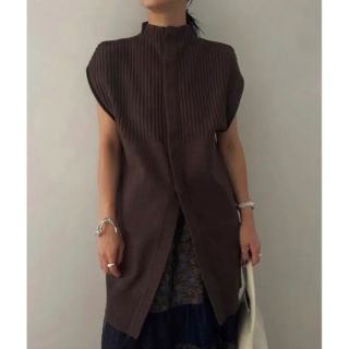 アメリヴィンテージ(Ameri VINTAGE)のアメリヴィンテージ新品タグ付きSHOULDER RIB KNIT VEST(ベスト/ジレ)