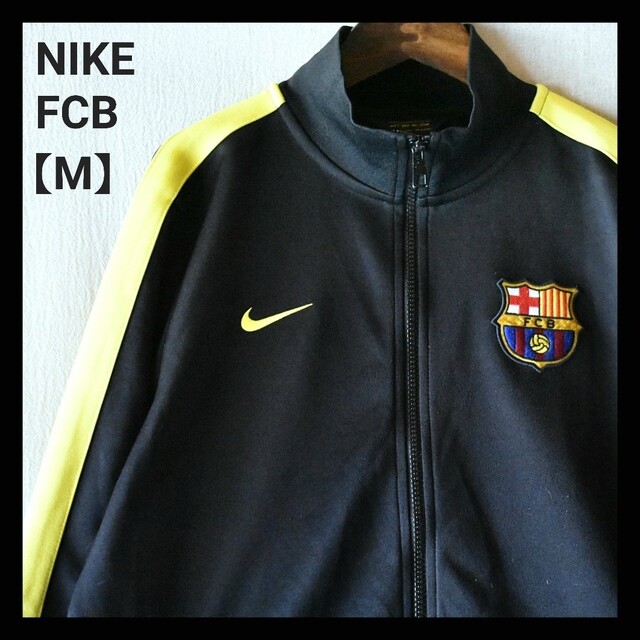 NIKE - 古着☆NIKE ナイキ 黒黄 FCBスウォッシュ刺繍ロゴライン