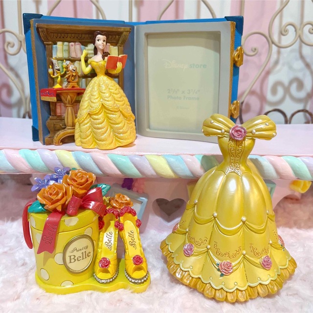 未使用美女と野獣フォトフレーム置物
