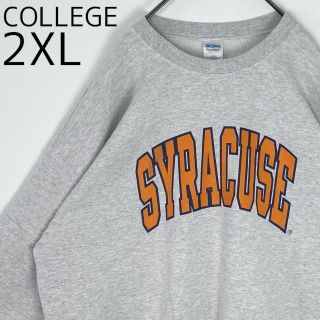 ギルダン シラキュース大学 アーチロゴプリントスウェット グレー 2XL 古着(スウェット)