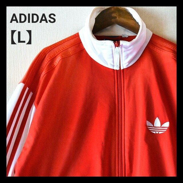 adidas - 古着☆ADIDAS アディダストレフォイルロゴ 3本ライン赤白