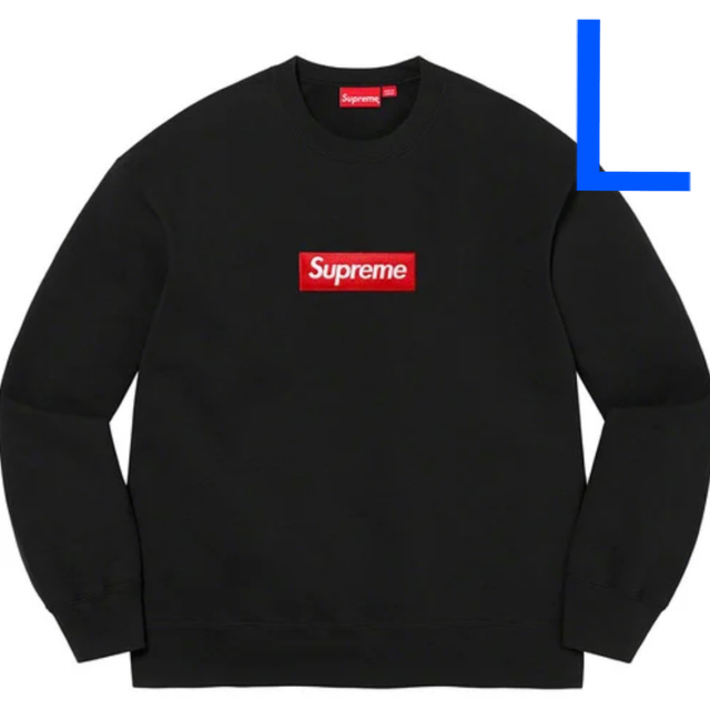 トップス送料込 Lサイズ 22AW supreme box logo スエット 黒