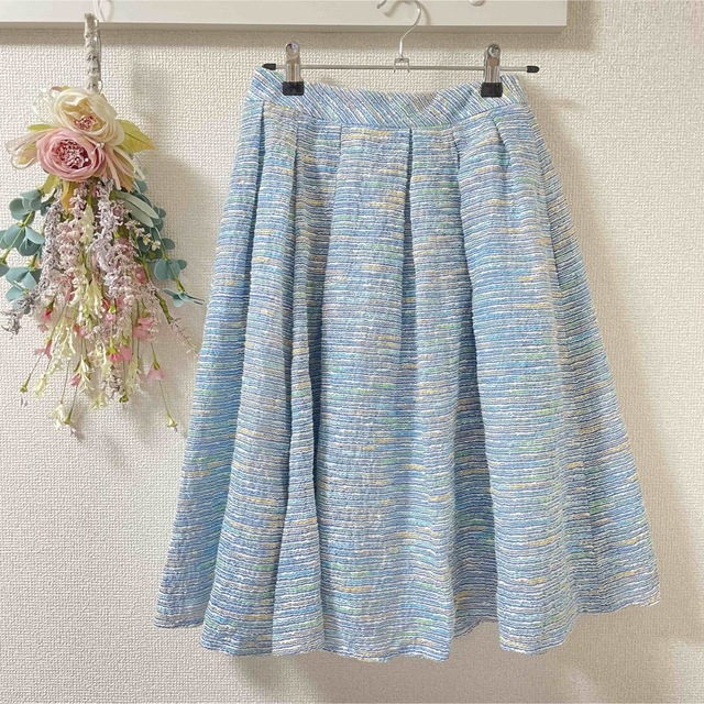 ルネ スカート 水色 きれいめ 日本製