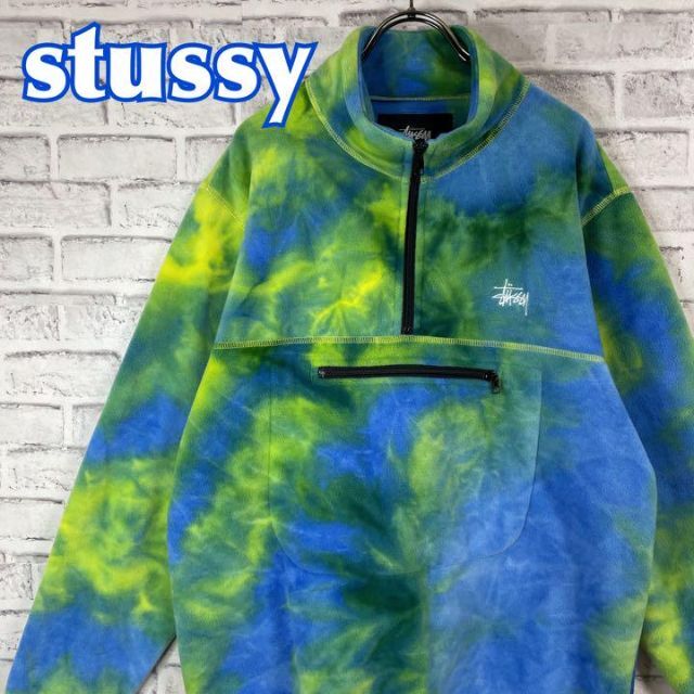STUSSY - stussy ステューシー ハーフジップフリースタイダイ柄 STUSSY - stussy ステューシー ハーフジップフリースタイダイ柄