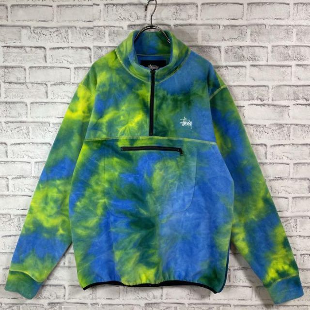 stussy ステューシー フリースジャケット L 刺繍ロゴ ワンポイントロゴ