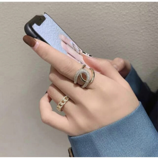 DEUXIEME CLASSE(ドゥーズィエムクラス)のmetal zircon open ring⚪︎zircon レディースのアクセサリー(リング(指輪))の商品写真