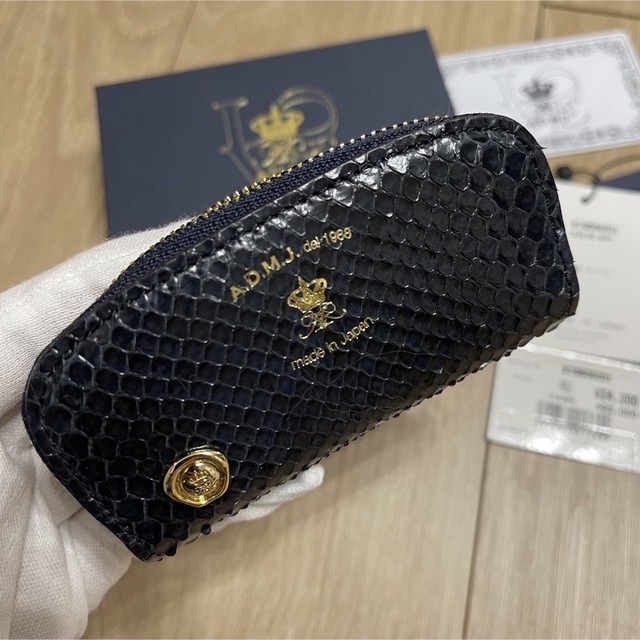 ADMJ パイソン スリムウォレット 財布 ネイビー ADMJ パイソン スリムウォレット 財布 ネイビー