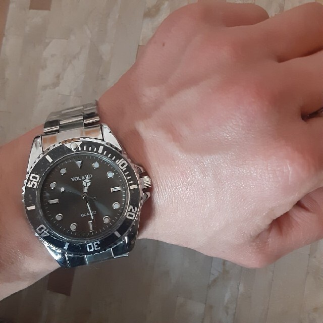 在庫わずか 新品☆メンズ ビジネス クォーツ 腕時計 シルバー×ブラック メンズの時計(腕時計(アナログ))の商品写真
