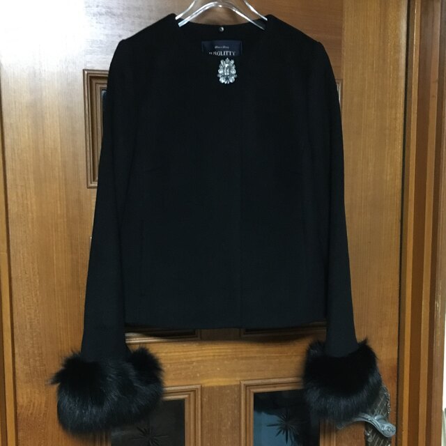 ジャスグリッティー ☆新品☆ 2way ファー付きショートコート ブラック-