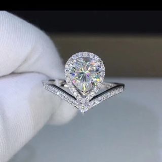 newデザイン】ハートシェイプ モアサナイト リング K18WGの通販 by Rui