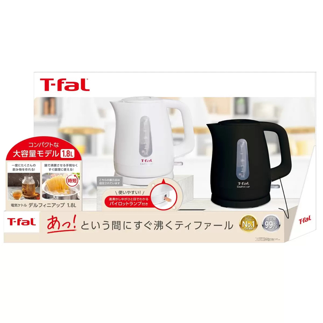 T-fal(ティファール)の【新品】ティファール 電気ケトル 1.8L ホワイト インテリア/住まい/日用品のキッチン/食器(調理道具/製菓道具)の商品写真