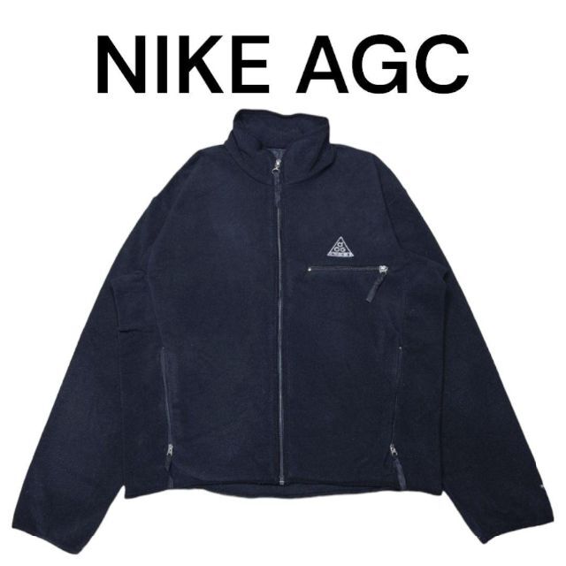 90s NIKE ACG フリースジャケット 古着 ナイキ 刺繍 ブラック 黒 www