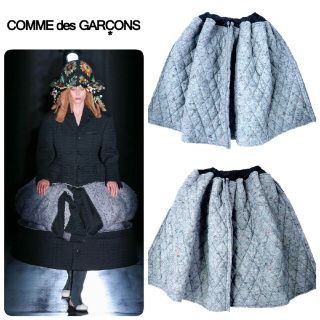 コムデギャルソン(COMME des GARCONS)の新品 22AW コムデギャルソン 最高級ミックスウール縮絨キルトバルーンスカート(ロングスカート)