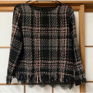 ザラ(ZARA)のZARA ツイード トップス(カットソー(長袖/七分))