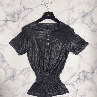 シャネル(CHANEL)の【人気品】シャネル ブラウス 34-XSサイズ ブラック ビスコース100%(シャツ/ブラウス(半袖/袖なし))