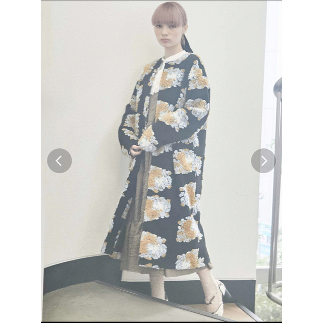 merry jenny(メリージェニー)のfluffy pattern coat レディースのジャケット/アウター(ロングコート)の商品写真