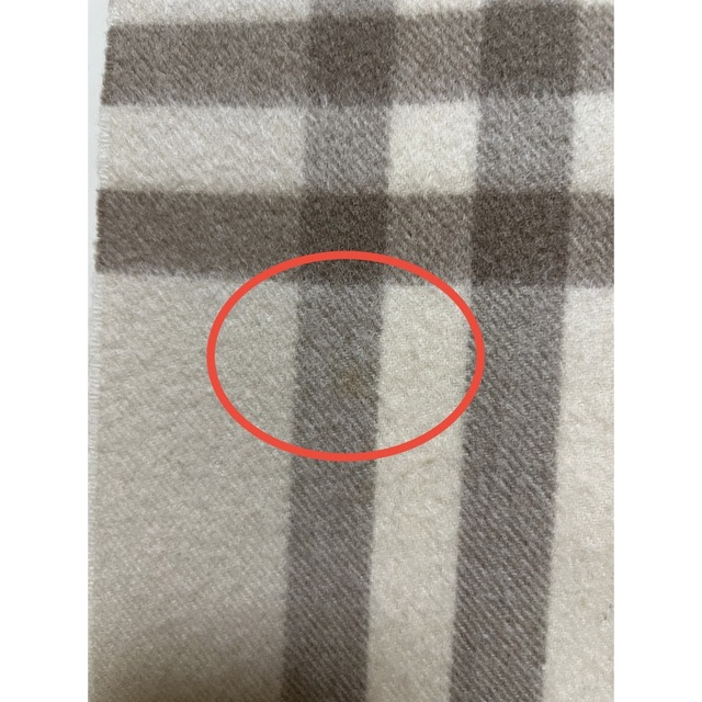 BURBERRY バーバリー マフラー カシミア100% クリーム色 毛羽立ち有 レディース ファッション小物