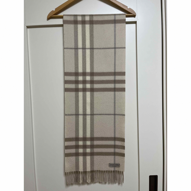 BURBERRY バーバリー マフラー カシミア100% クリーム色 毛羽立ち有