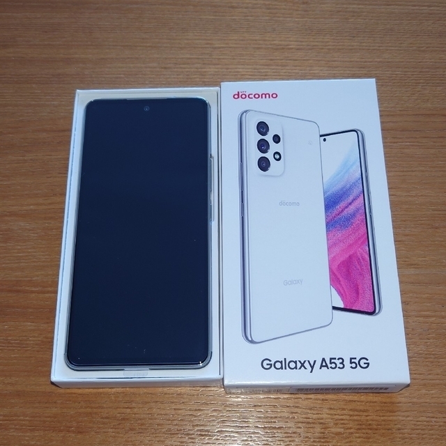 スマートフォン/携帯電話GALAXY A53 5G 白 ドコモ【新品未使用・開通のみ】ガラスフィルム付き