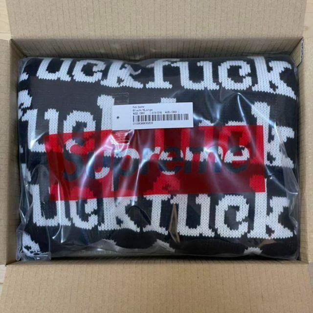 Supreme(シュプリーム)のSupreme Fuck Sweater Black XL メンズのトップス(ニット/セーター)の商品写真