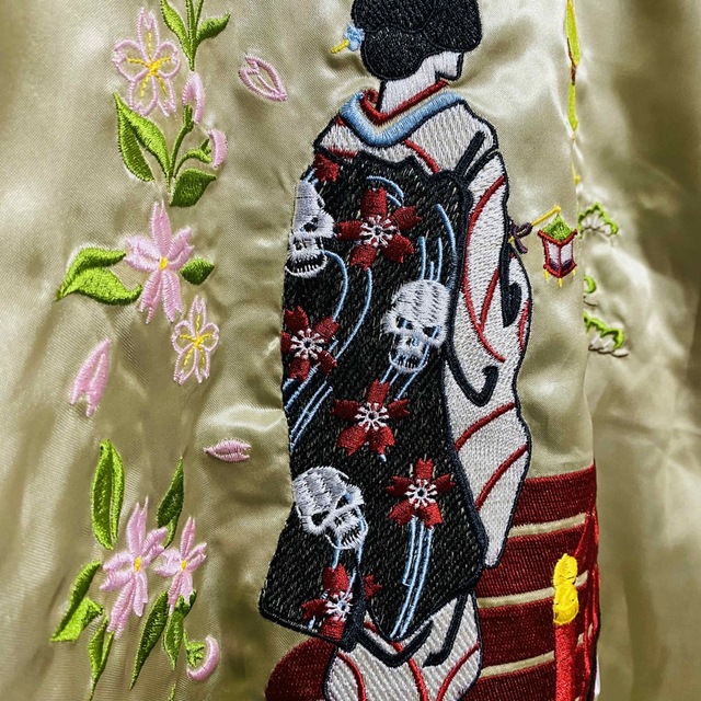 BEAMS - 美品 一心如鏡 スカジャン 和柄刺繍 舞妓 ゴールド BEAMS - 美品 一心如鏡 スカジャン 和柄刺繍 舞妓 ゴールド