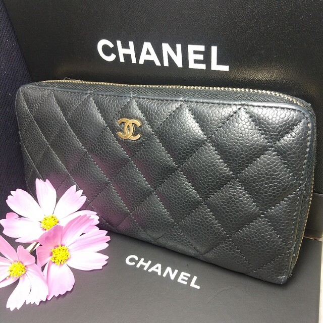 ✨美品✨❤️CHANEL❤️シャネル キャビアスキン マトラッセ ラウンド