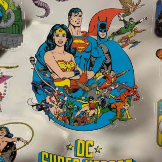 ディーシー(DC)の新品　スーパーヒーローの誕生　シール　２枚　DC展　バットマン　スーパーマン(キャラクターグッズ)