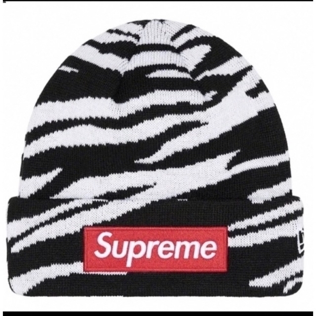 Supreme Box Logo Beanie ゼブラニット帽/ビーニー