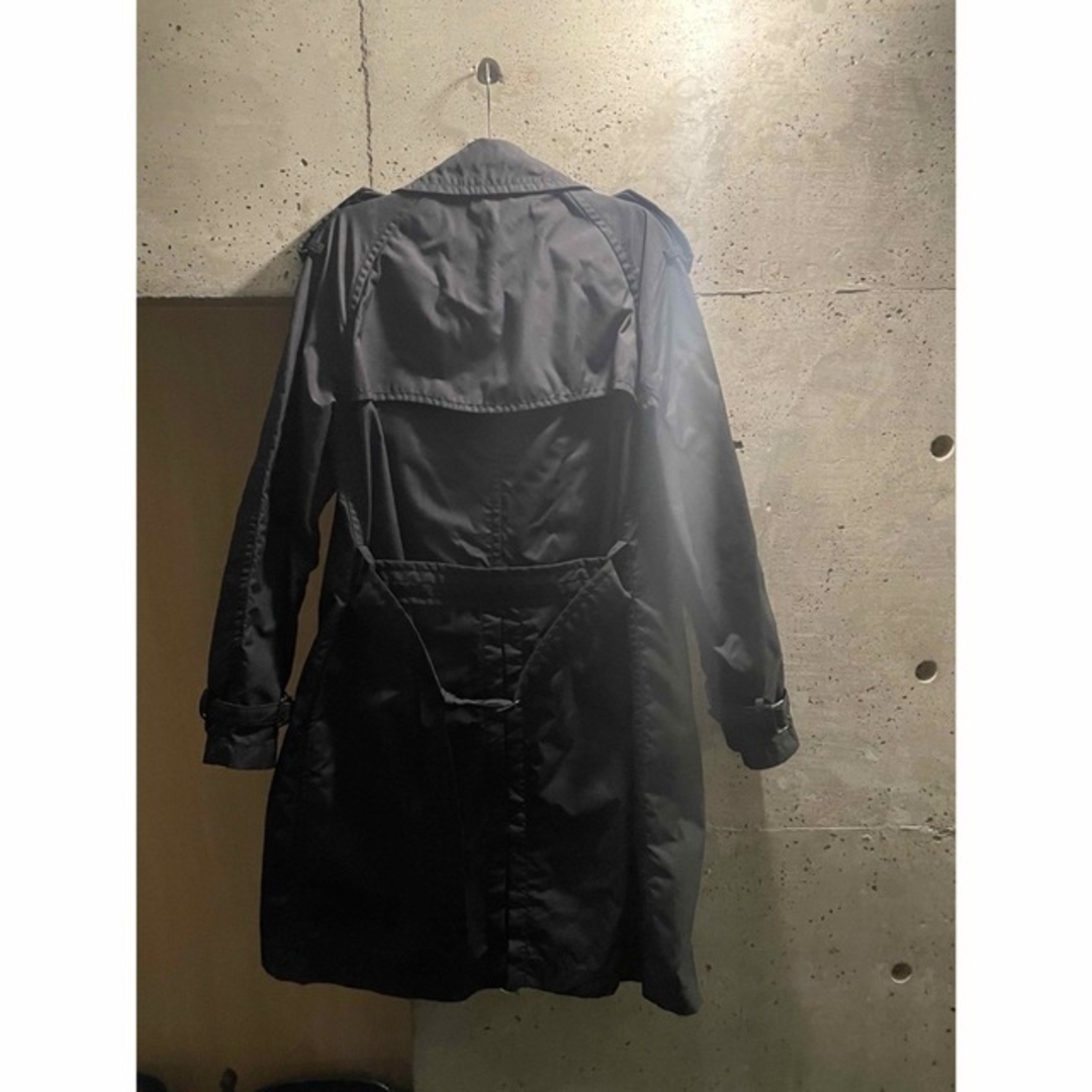 美品 コムデギャルソン COMME des GARCONS ベロア切替  コットン ウール トレンチコート メンズ 黒 sizeM AD2006 Y01060