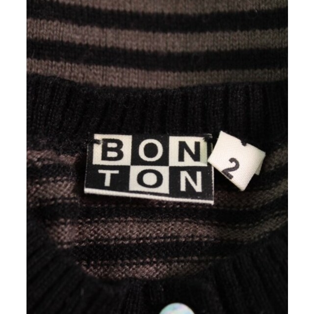 BONTON ボントン ニット 2 茶系(ボーダー) 【古着】【中古】 キッズ/ベビー/マタニティのキッズ服女の子用(90cm~)(ニット)の商品写真