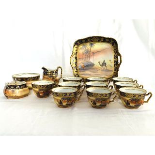 ノリタケ(Noritake)の★豪華14点セット オールドノリタケ Noritake ゴールド 金彩砂漠風景図(食器)