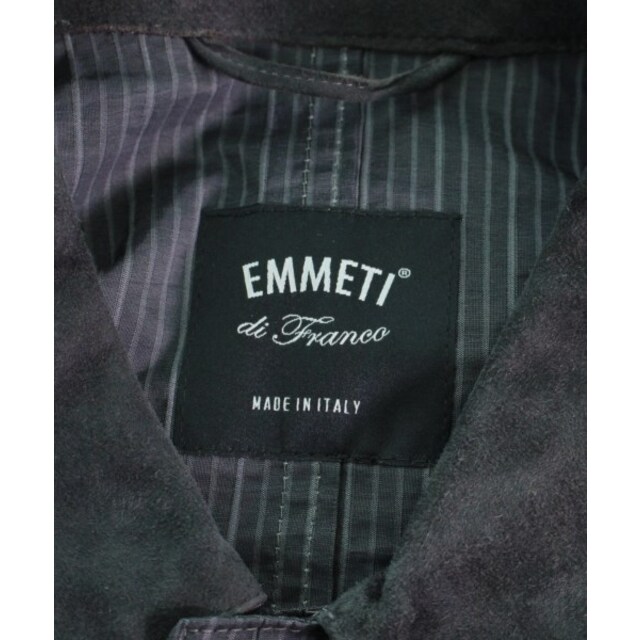 EMMETI(エンメティ)のEMMETI エンメティ ステンカラーコート 46(M位) グレー(ストライプ) 【古着】【中古】 メンズのジャケット/アウター(ステンカラーコート)の商品写真