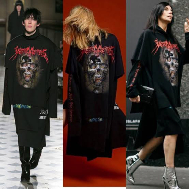 希少 vetements スカルレイヤードドレス