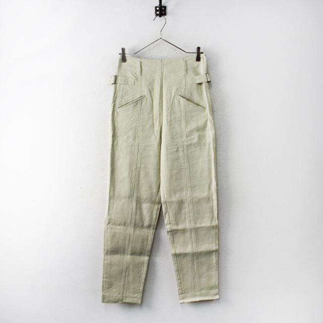 未使用 定価4.1万 2021SS nowos ノーウォス Slit Pants スリットパンツ S/ベージュ シルクリネン【2400013131858】