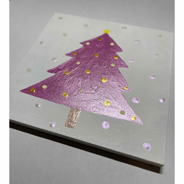 320 クリスマスツリーアクリル画原画キラキラ エンタメ/ホビーの美術品/アンティーク(絵画/タペストリー)の商品写真
