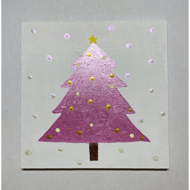 320 クリスマスツリーアクリル画原画キラキラ エンタメ/ホビーの美術品/アンティーク(絵画/タペストリー)の商品写真