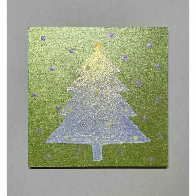 321クリスマスツリーアクリル画原画キラキラ エンタメ/ホビーの美術品/アンティーク(絵画/タペストリー)の商品写真